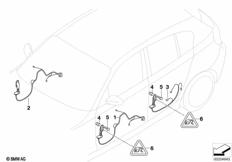 Driver's side wiring for BMW X1 E84 (OEM 61129352108). Genuine BMW