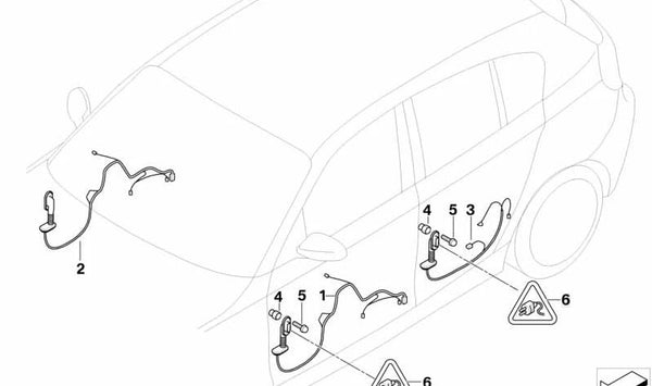 Cableado eléctrico puerta lado conductor OEM 61126947104 para BMW (E87). Original BMW.