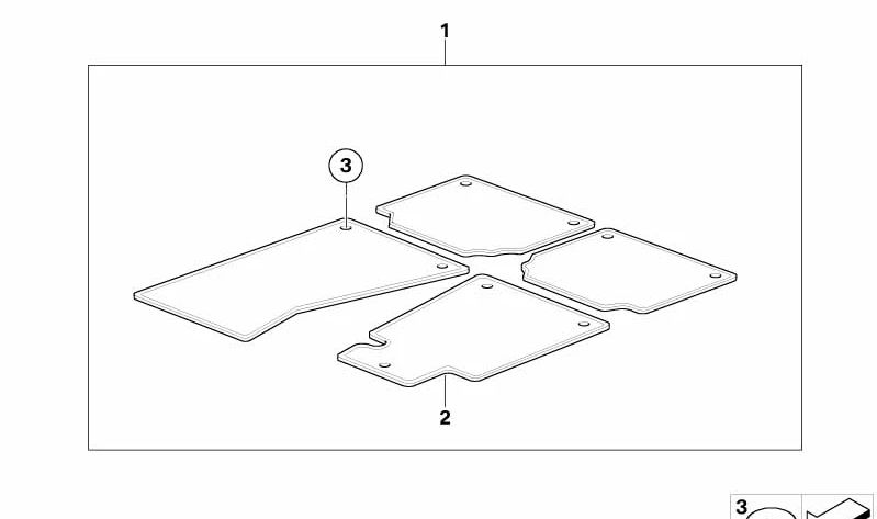 Alfombrilla de terciopelo (lado conductor) OEM 51479117175 para BMW Serie 5 (E60, E61). Original BMW.