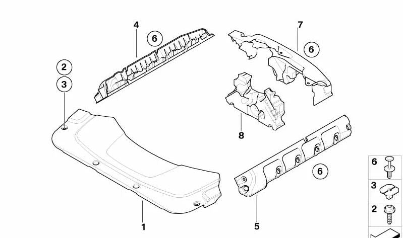 Obere hintere Abdeckung für BMW 7er E65 (OEM 11147793426). Original BMW.