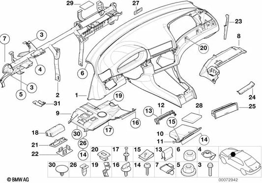 Right side panel for BMW 3 Series E46 (OEM 51718237236). Original BMW