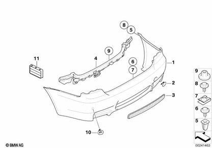 Tapa de Ojal de Remolque Imprimada para BMW Serie 3 E92, E92N, E93, E93N (OEM 51128046676). Original BMW