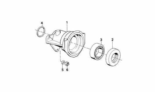 Soporte de diferencial OEM 31531211281 para BMW E30. Original BMW.