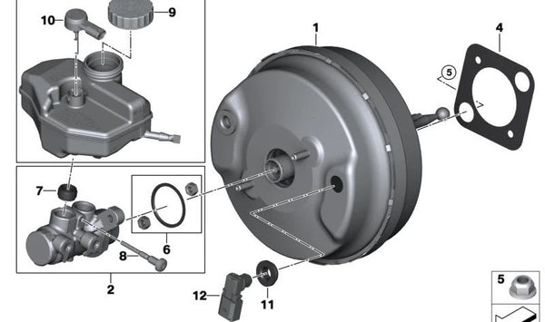 Interruptor de Advertencia para BMW Serie 5 F90, G30, G31, G38, Serie 6 G32, Serie 7 G11, G12, X3 F97, G01, X4 F98, G02 (OEM 34336873451). Original BMW