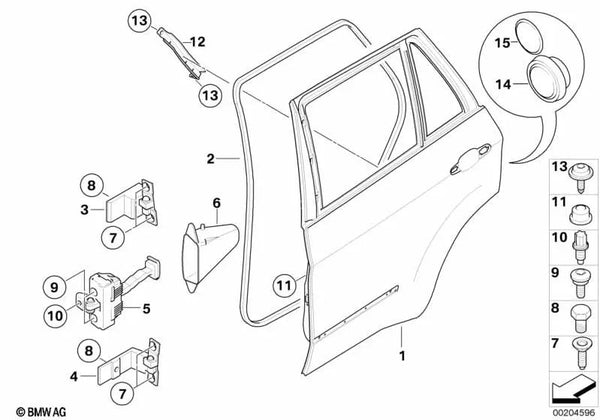 Tule Puerta Trasera para BMW X5 E70, E70N (OEM 51227263447). Original BMW