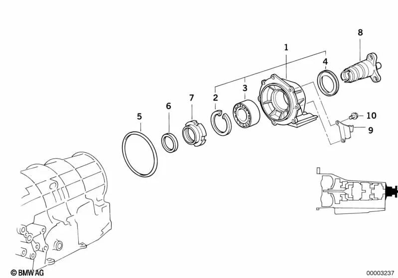 Ring nut for BMW E36, E46, E34, E39, E32, E38, E85 (OEM 24201219142). Genuine BMW