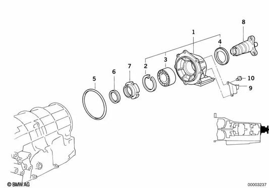 Soporte de fijación para BMW Serie 5 E34 (OEM 24111219209). Original BMW