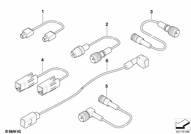 Telephone antenna cable for BMW 5 Series E39 (OEM 61126916286). Genuine BMW