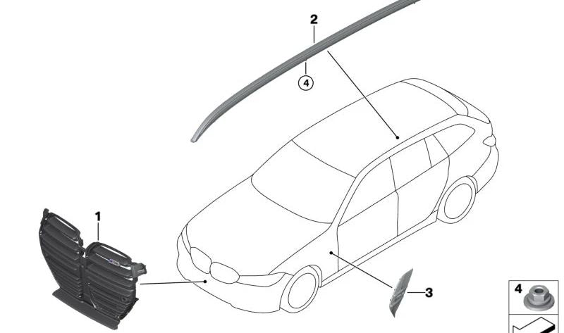 Left air vents for BMW 3 Series G80, G81 (OEM 51138076995). Original BMW