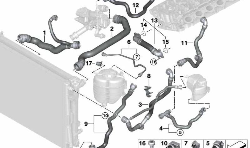 Tubo de admisión OEM 17128654861 para BMW G42, G20, G21, G22, G23, G26. Original BMW