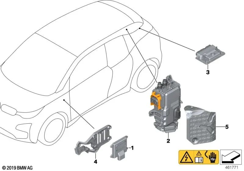 Dispositivo de Control RDME para BMW I01, I01N (OEM 12145A13825). Original BMW