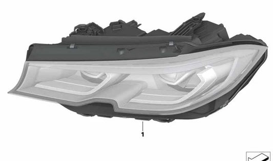 Balise de lumière laser droite pour la série BMW 3 G20, G21 (OEM 63118496166). BMW d'origine.