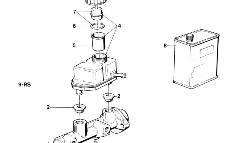 Vaso de expansión para BMW Serie 3 E30 (OEM 34321158179). Original BMW.