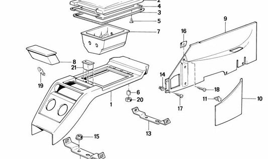 OEM 51161965677 Plug del compartimento del supporto per BMW E24. BMW originale.