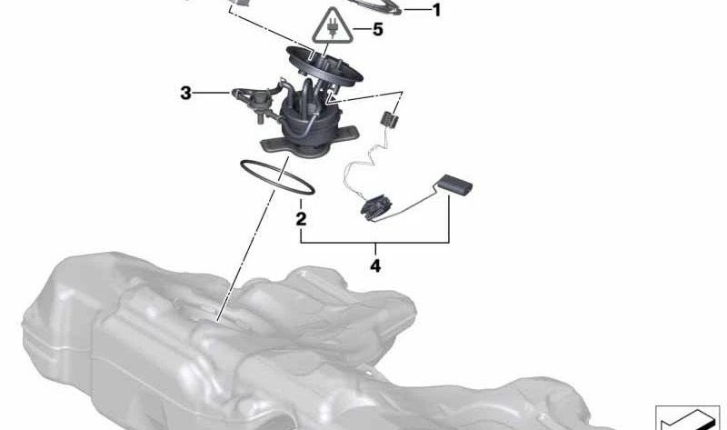 Sensor de nível de combustível OEM 16117297340 para BMW F07, F10, F11, F18, F06, F12, F13. BMW original.