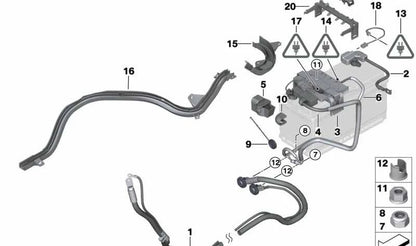 Cable positivo de batería OEM 61129125035 para BMW E90, E91, E92, E93. Original BMW.