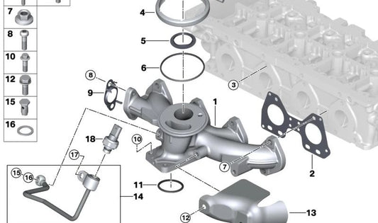 Junta Metálica para BMW Serie 1 F20, F21, Serie 2 F22, F23, Serie 3 F30, F31, F34, Serie 4 F32, F33, F36, Serie 5 F10, F11, G30, G31, Serie 7 G11, G12, X1 E84, F48, X2 F39, X3 G01, X4 G02, X5 F15 (OEM 11658508519). Original BMW