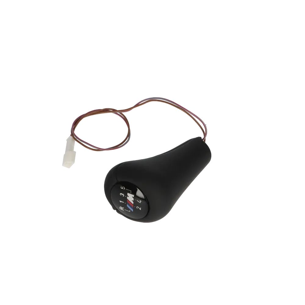 Pomo de cambio de cuero iluminado para BMW varios modelos (OEM 25112229895). Original BMW.