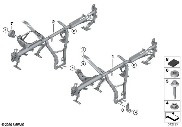 Soporte del Repositorio de Túnel I-Tablero para BMW X1 F48, F49, X2 F39, MINI F54, F55, F56, F57, F60 (OEM 51457946449). Original BMW