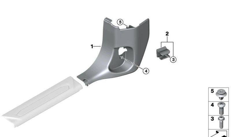 Revestimiento lateral delantero derecho para BMW F40, F44 (OEM 51437462746). Original BMW.