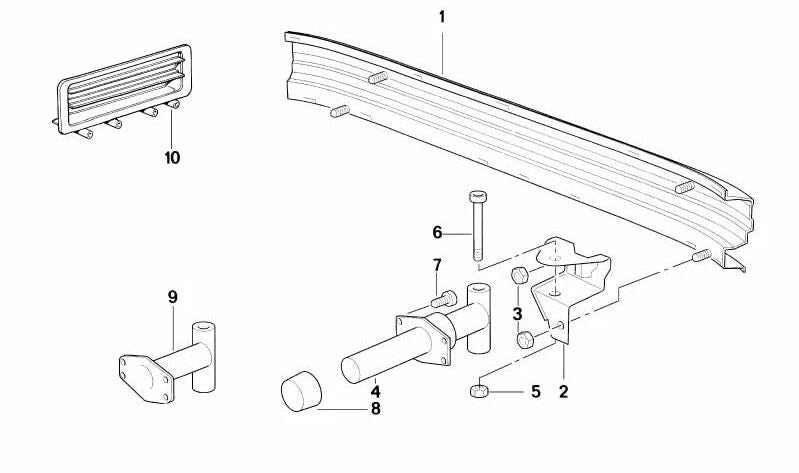 Amortiguador trasero para BMW E31 (OEM 51121940753). Original BMW.