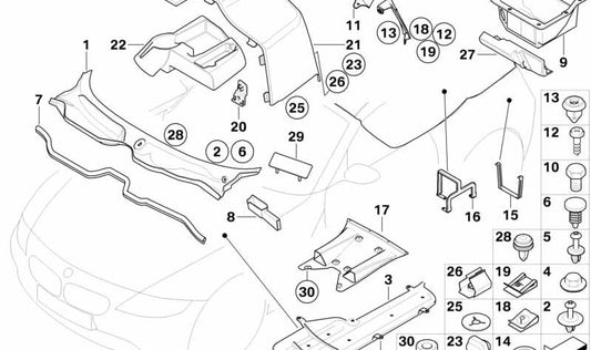 OEM 5171717895928 Couverture de filtre actif pour BMW Z4 (E85, E86). BMW d'origine.