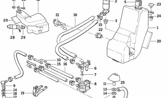 Liquid Tank for BMW E34 (OEM 61678351991). Genuine BMW