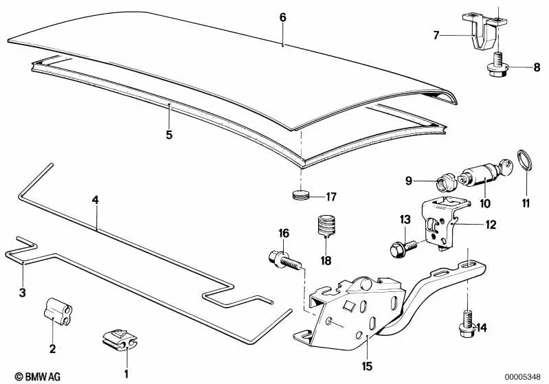 Cerradura del maletero con llave para BMW Serie 3 E21 (OEM 51241846159). Original BMW.