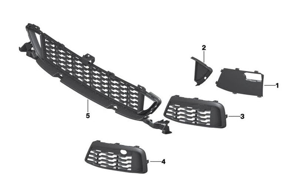 Carenado de conducción de aire, centro izquierda para BMW X1 F48 (OEM 51748062999). Original BMW