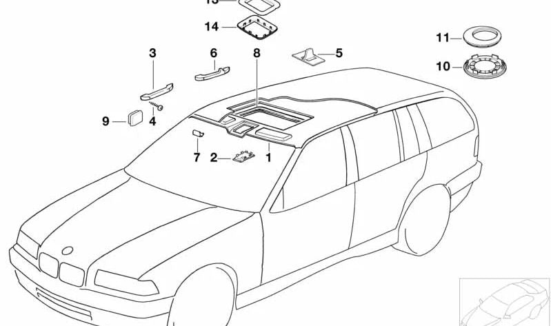 Cubierta del Motor del Techo Corredizo para BMW Serie 3 E36 (OEM 51442258323). Original BMW