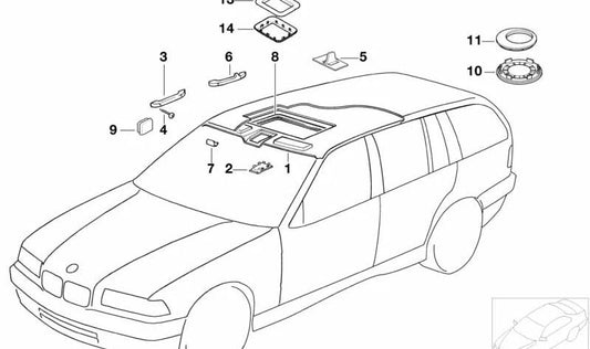 Cubierta del Asidero para BMW Serie 3 E36 (OEM 51448173486). Original BMW