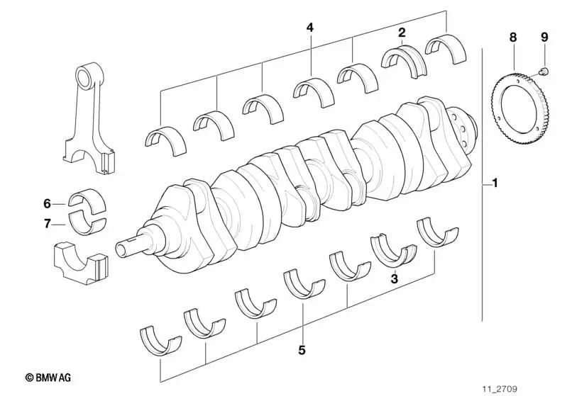 Casquillo de guía blanco para BMW E21, E30, E36, E46, E12, E28, E34, E39, E38, E85, E86 (OEM 11211706831). Original BMW