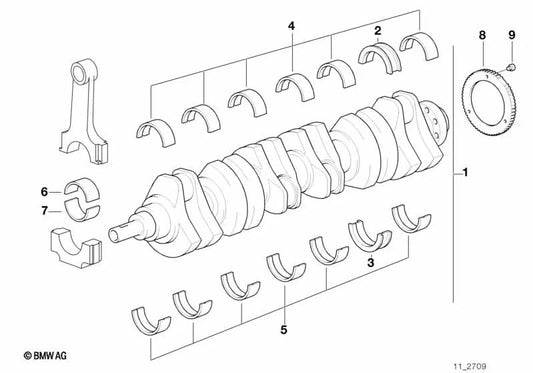 Guida gialla per BMW E30, E36 Series 3, E28, E34, E39 Serie 5, E38 Serie 7 (OEM 11212241940). BMW originale.