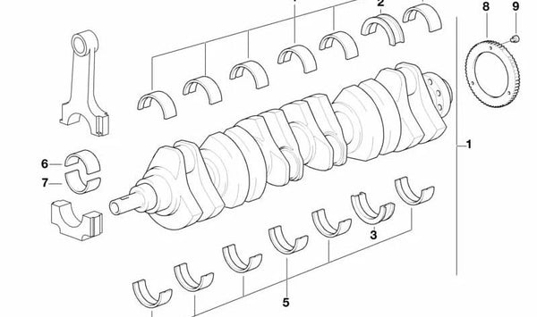 Cojinete de apoyo amarillo OEM 11211706855 para BMW E21, E30, E36, E12, E28, E34, E39, E38, Z1, Z3. Original BMW.