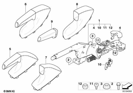 Palanca de freno de mano para BMW X3 E83, E83N (OEM 34403452733). Original BMW