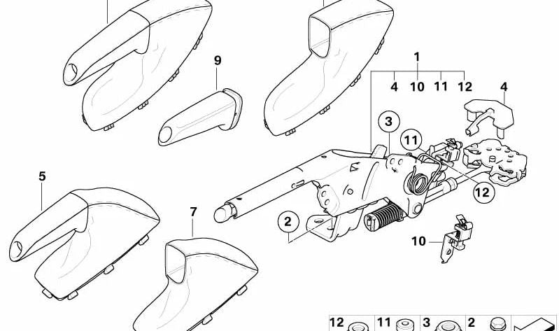 Clip de montaje para cable Bowden OEM 34406763026 para BMW E60, E61, E63, E64, E83, E85, E86. Original BMW.