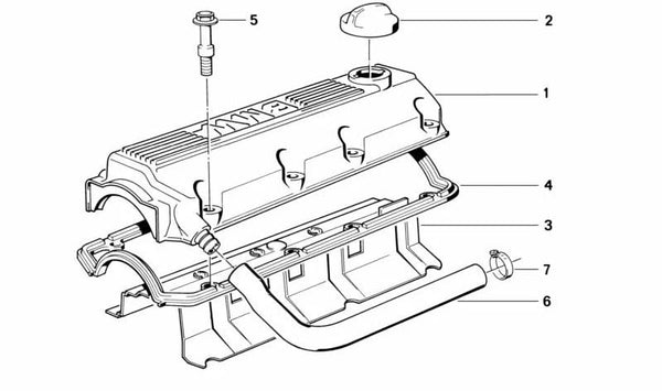 Tubo de ventilación para BMW E36, E34 (OEM 11151734827). Original BMW.