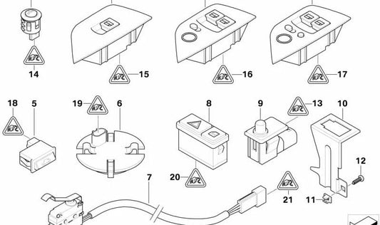 OM 61316914983 Interrupteur côté passager pour BMW E85 (Z4). BMW d'origine.