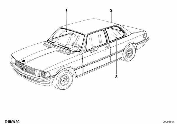 Luna trasera bronce dorado para BMW Serie 3 E21 (OEM 51311879890). Original BMW