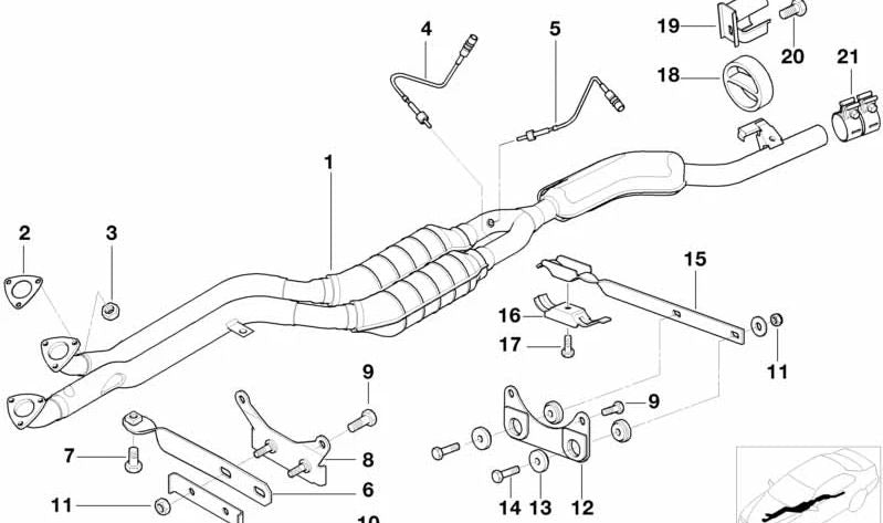 Plate soggetto per BMW 3 E36 Series, E46 (OEM 18201437192). BMW originale