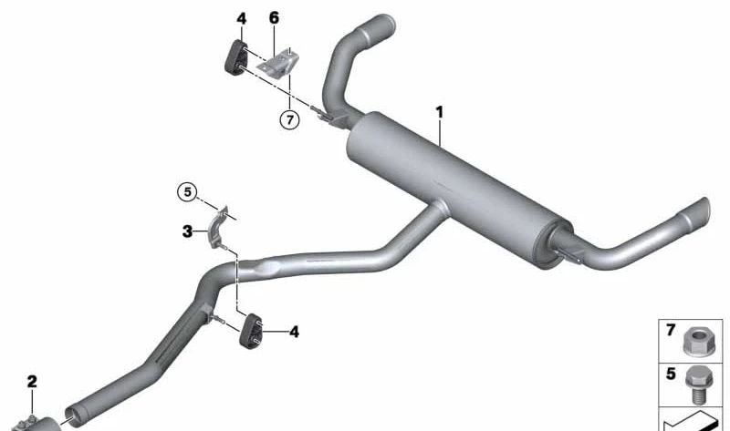 Silenciador trasero OEM 18308572493 para BMW X5 (F15). Original BMW.