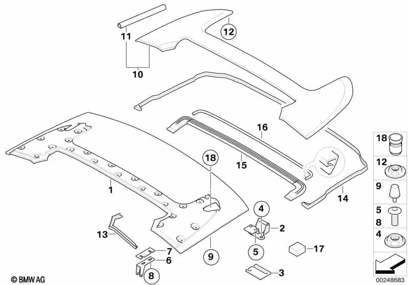 Cierre de seguridad para BMW Serie 6 E64, E64N (OEM 51257009573). Original BMW