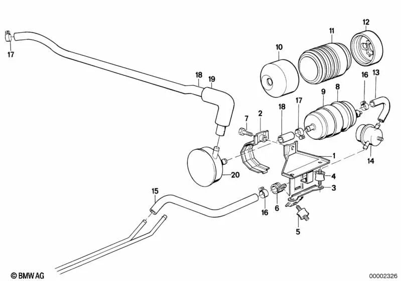 Pipe for BMW Series 3 E30 (OEM 16121178823). Genuine BMW