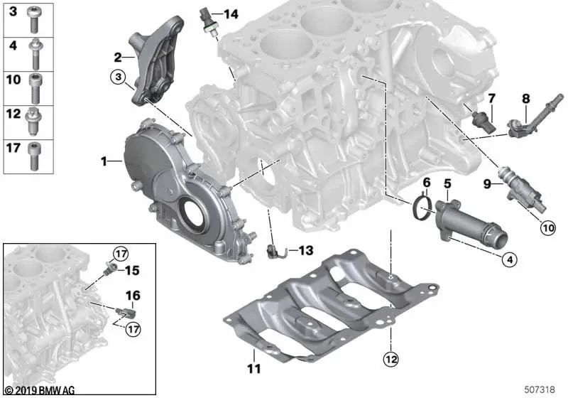 Boquilla pulverizadora de aceite para BMW F40, F44, F45N, F46N, G42, G20, G20N, G21, G21N, G28, G28N, G22, G23, G26, G30, G30N, G31, G31N, G32, G32N, F48, F48N, F39, G01, G01N, G02, G02N, G05 y MINI F54, F54N, F55, F55N, F56, F56N, F57, F60, F60N (OEM 114