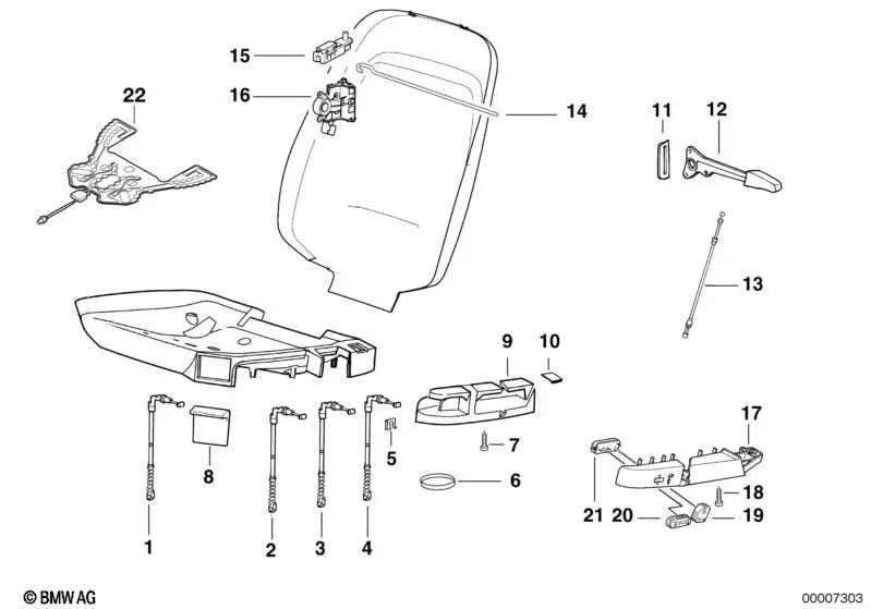 Cable Bowden para BMW Serie 3 E36 (OEM 52108211437). Original BMW