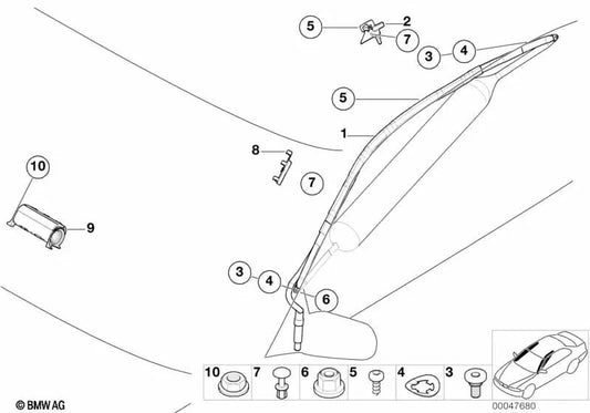 Rechtes Abweisblech für BMW Serie 3 E46 (OEM 51168238814). Original BMW.