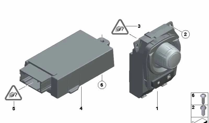 Rear left climate control unit for BMW 7 Series F02, F04 (OEM 61319190062). Original BMW