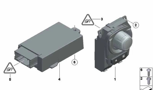 Unidad de control de climatización trasera izquierda para BMW Serie 7 F02, F04 (OEM 61319190062). Original BMW