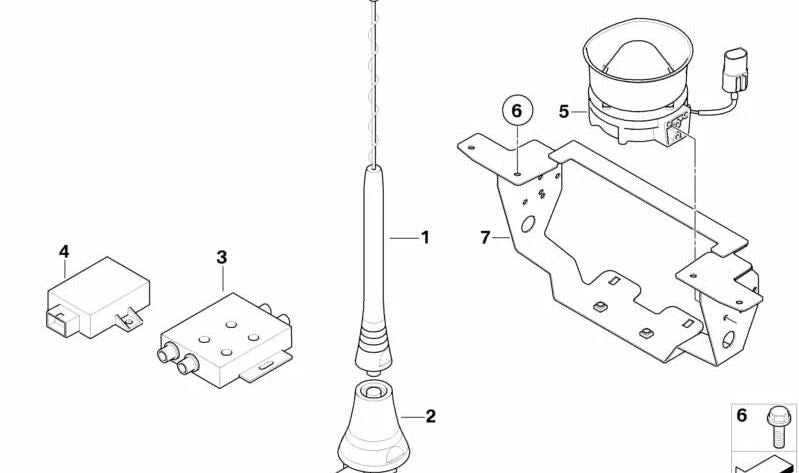 Radiador de antena para BMW E90, E91, E60, E61 (OEM 65206932668). Original BMW