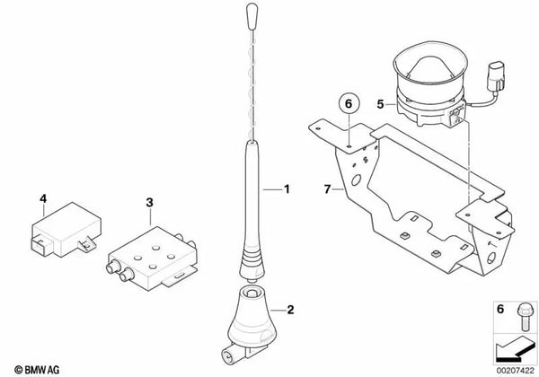 Altavoz de Cámara de Compresión para BMW E90, E90N, E91, E91N (OEM 65137220148). Original BMW.